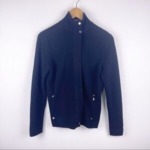 Lauren Ralph Lauren Black Gold Zipper Knit Sweater Jacket Women’s medium